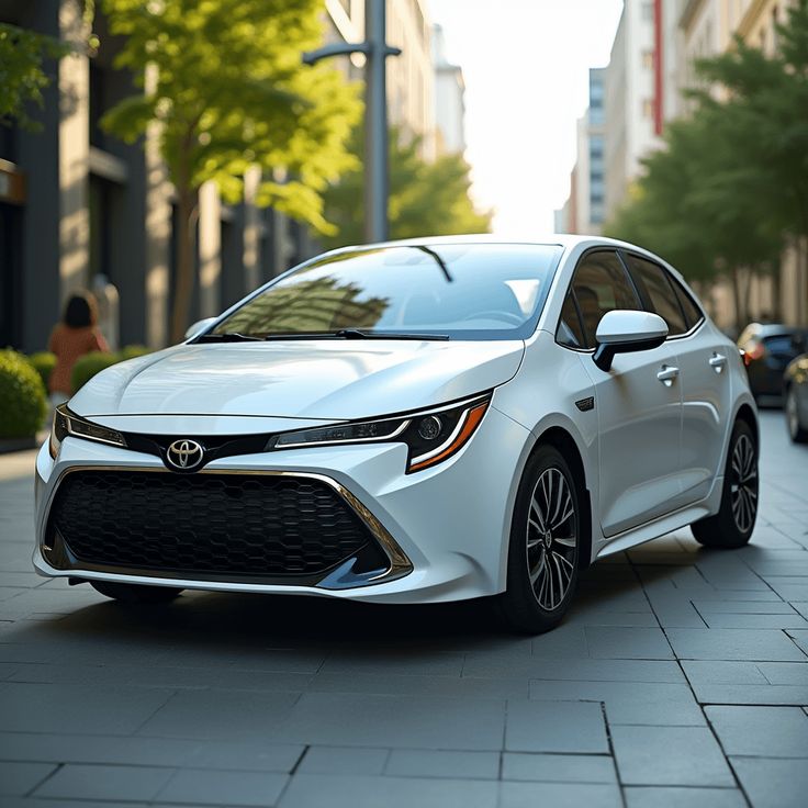 White 2015 Toyota Corolla sedan parked in a Kenyan residential neighborhood with trees